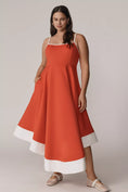 Load image into Gallery viewer, Maeve Colorblock A-Line Midi Dress
