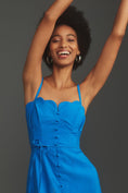 Load image into Gallery viewer, By Anthropologie Linen Sweetheart Slim Midi Dress

