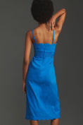 Load image into Gallery viewer, By Anthropologie Linen Sweetheart Slim Midi Dress
