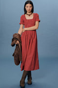 Load image into Gallery viewer, Damson Madder Raphaela Shirred Midi Dress
