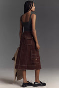 Load image into Gallery viewer, Pilcro Reworked Utility A-Line Midi Skirt
