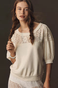 Load image into Gallery viewer, Pilcro Mixed Fabric Crew Neck Elbow Sleeve Top
