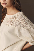 Load image into Gallery viewer, Pilcro Mixed Fabric Crew Neck Elbow Sleeve Top
