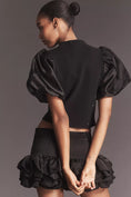 Load image into Gallery viewer, By Anthropologie Puff-Sleeve Mock-Neck Floral Sweater
