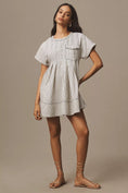 Load image into Gallery viewer, Pilcro Short-Sleeve Denim Mini Swing Dress
