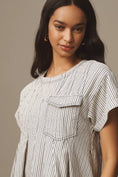Load image into Gallery viewer, Pilcro Short-Sleeve Denim Mini Swing Dress
