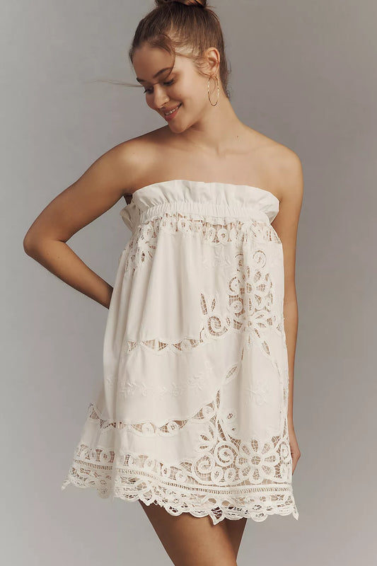 Maeve Strapless Lace Mini Dress