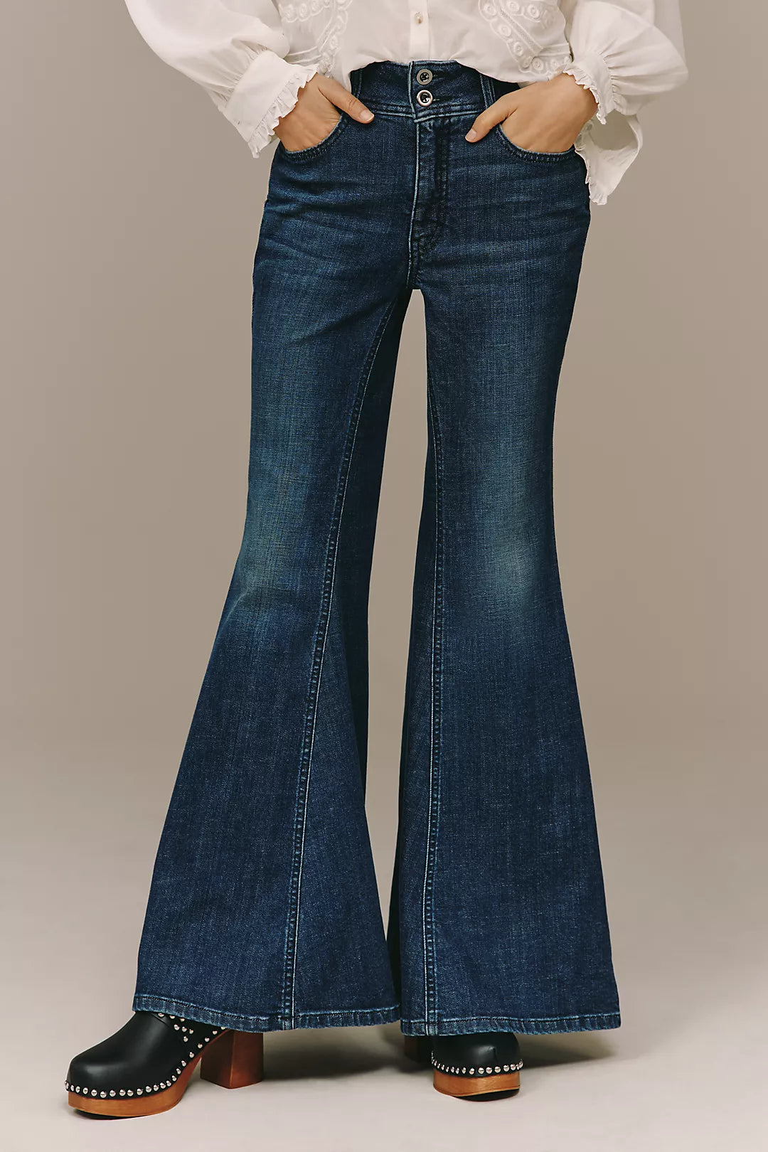 Pilcro Brigette High-Rise Bell-Bottom Jeans