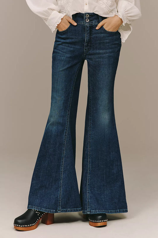 Pilcro Brigette High-Rise Bell-Bottom Jeans