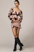 Load image into Gallery viewer, Avec Les Filles Sweetheart Poet-Sleeve Mini Dress
