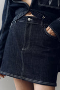 Load image into Gallery viewer, Pilcro Denim Bow Mini Skirt

