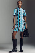 Load image into Gallery viewer, The Nina Short-Sleeve Mock-Neck Mod Sweater Mini Dress
