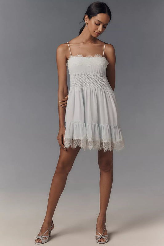 By Anthropologie Sleeveless Lace Mini Dress