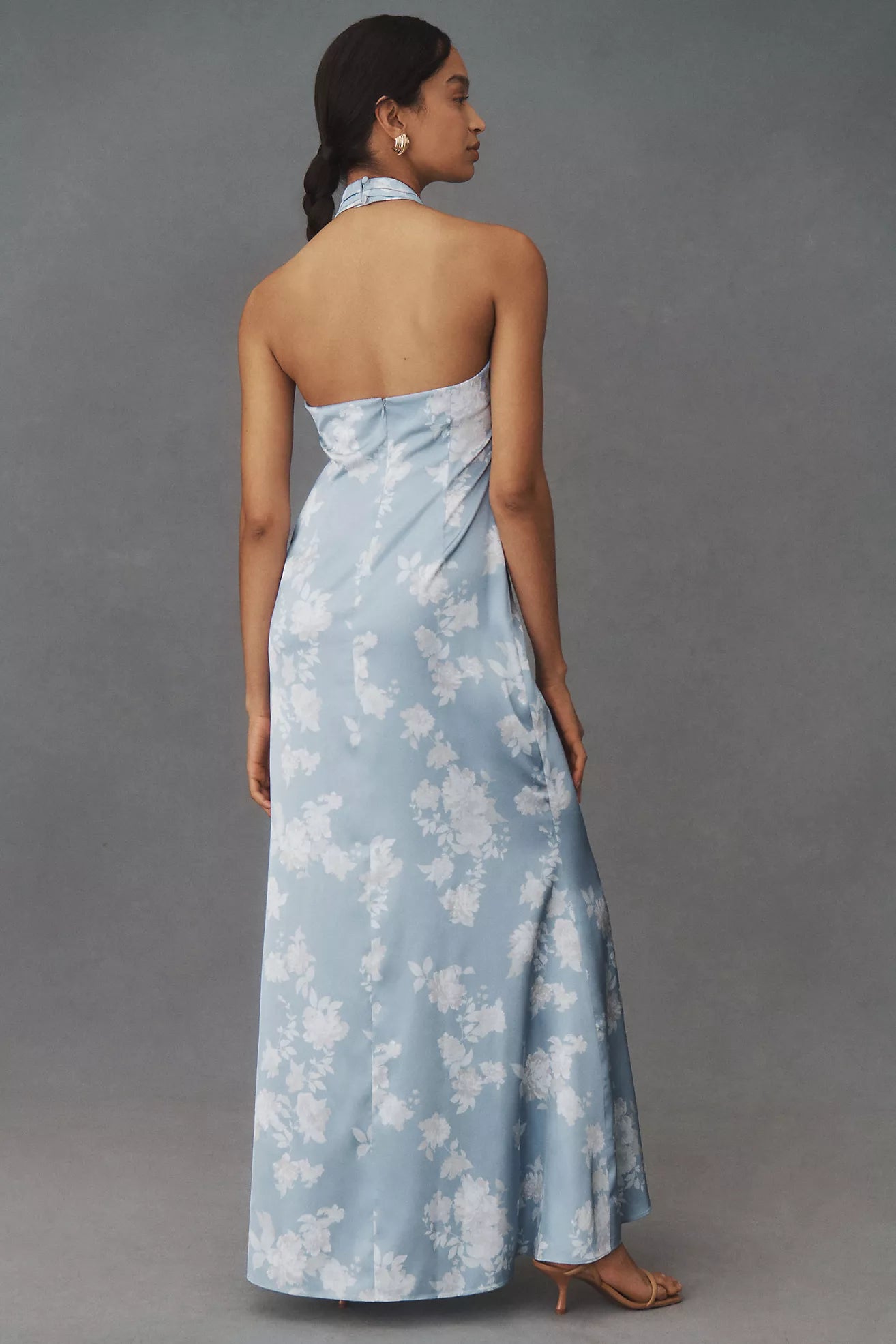 BHLDN Ruby Twist Halter Satin Gown