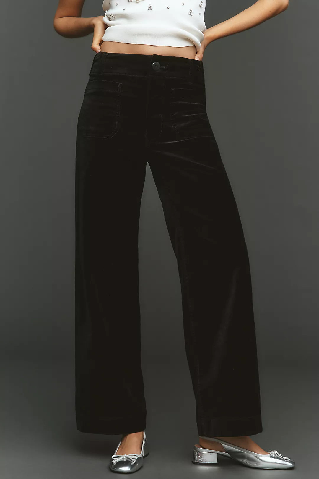 The Colette Full-Length Velvet Trousers by Maeve
