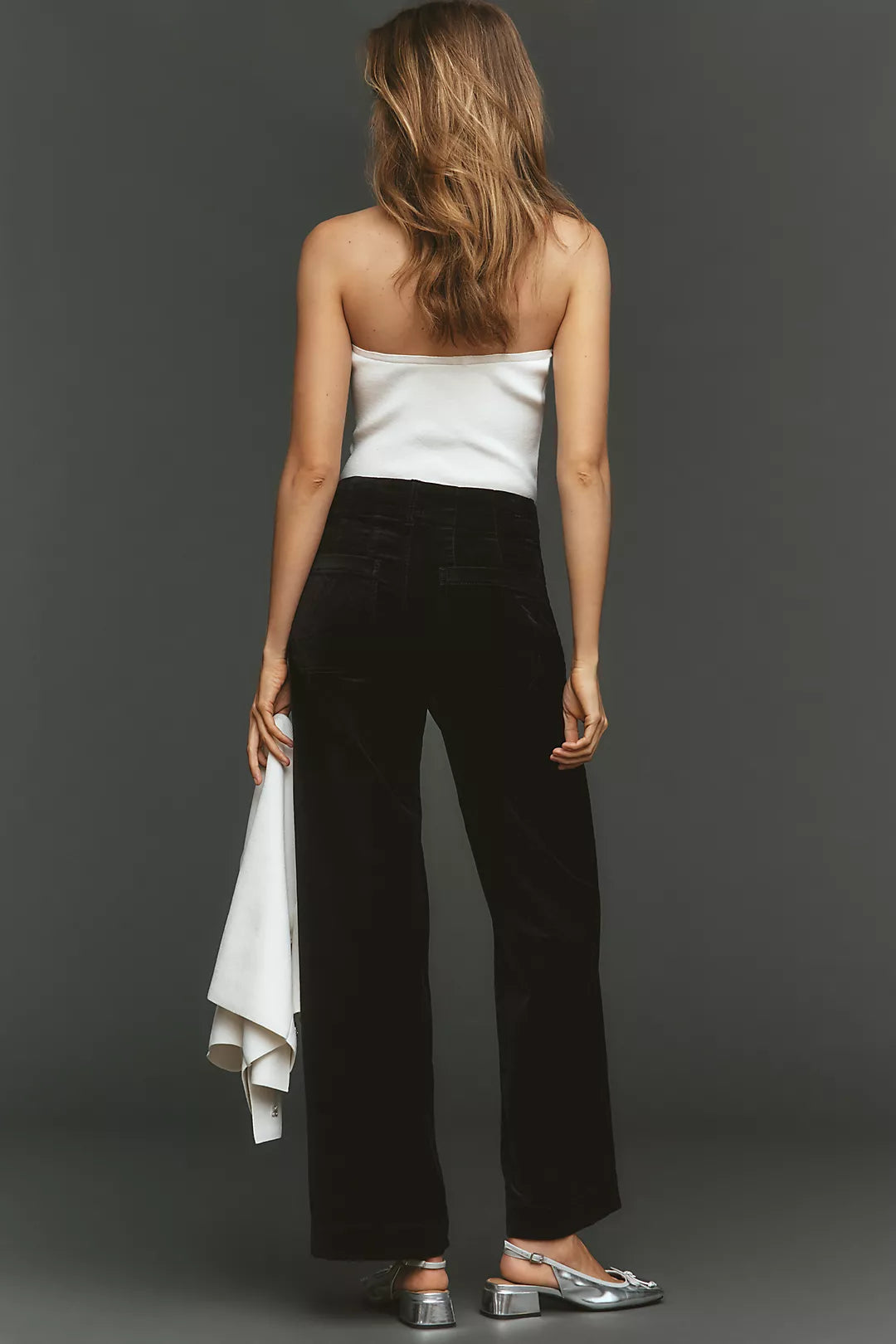 The Colette Full-Length Velvet Trousers by Maeve