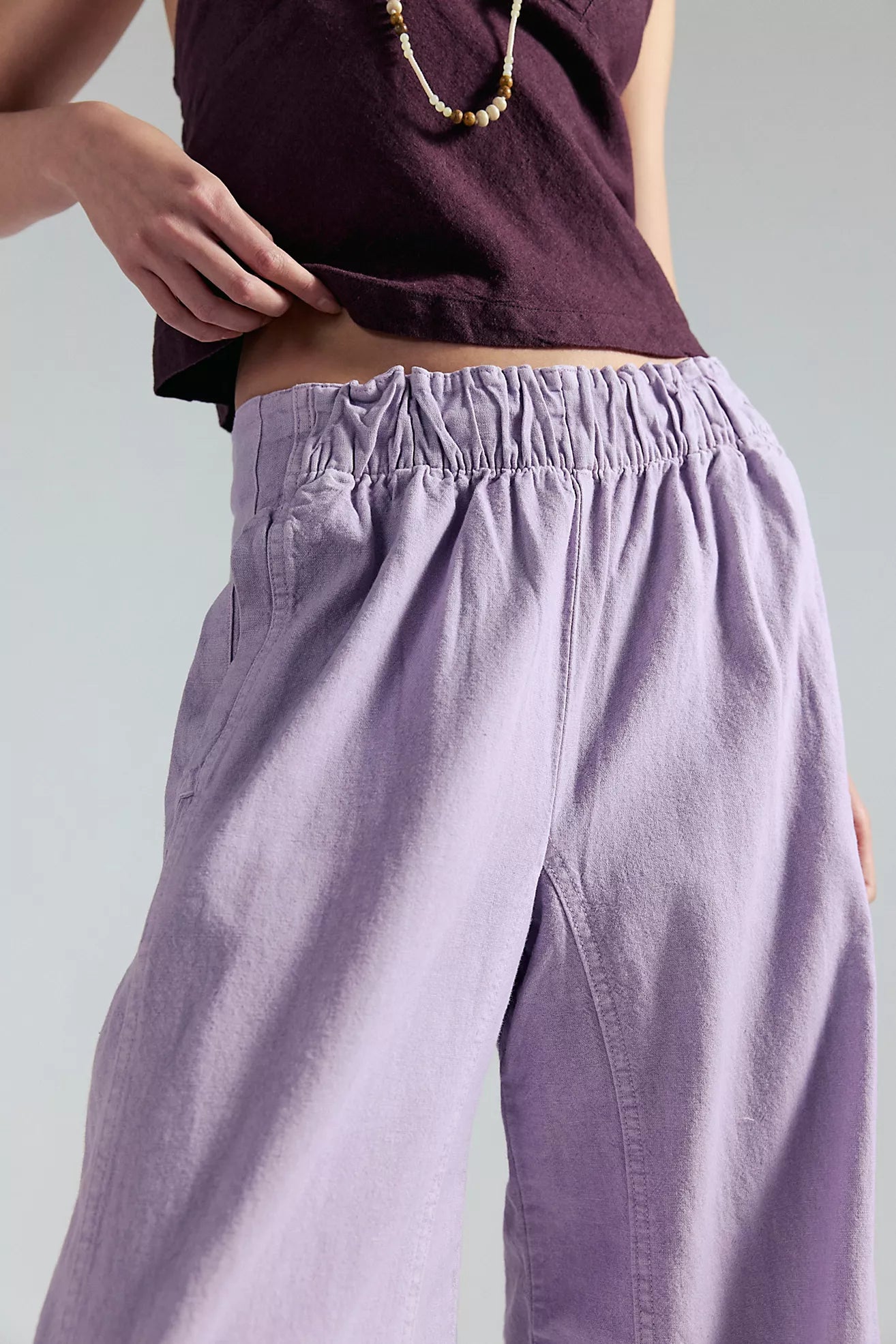 Free People Day's End Linen Pull-On Pants