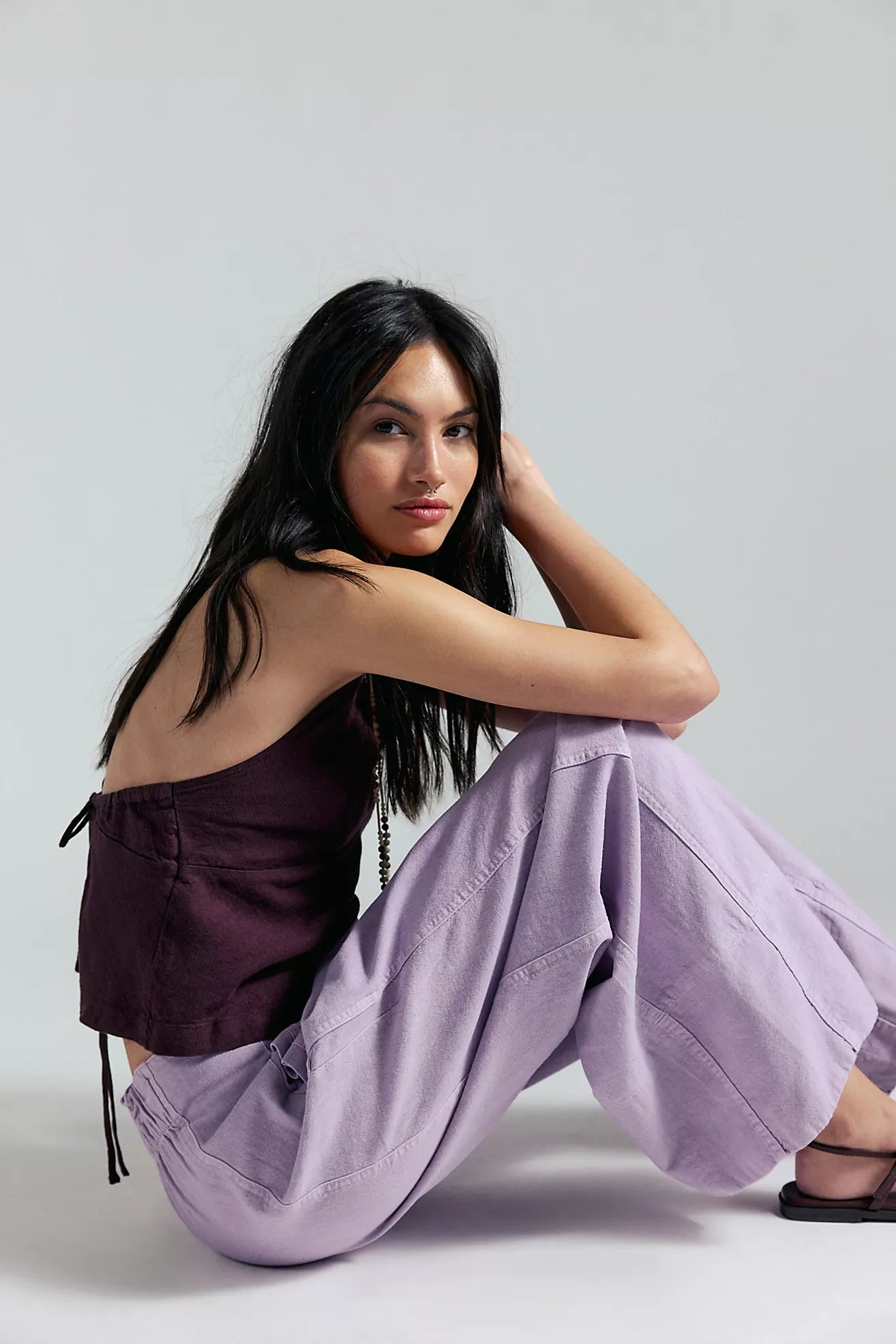Free People Day's End Linen Pull-On Pants