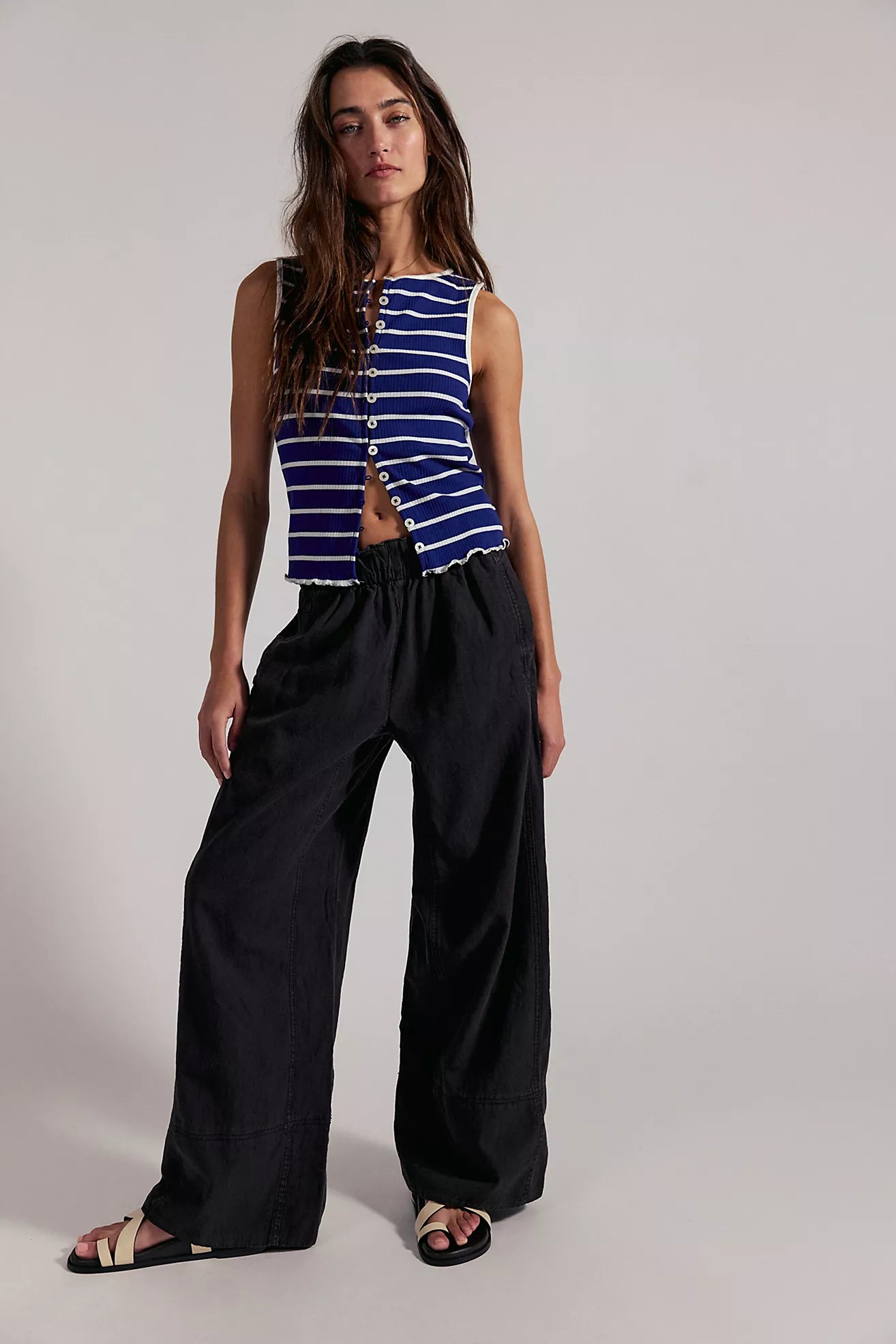 Free People Day's End Linen Pull-On Pants
