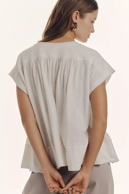 By Anthropologie Smocked Swing Tee