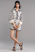 Load image into Gallery viewer, By Anthropologie Puff-Sleeve Mini Shirt Dress
