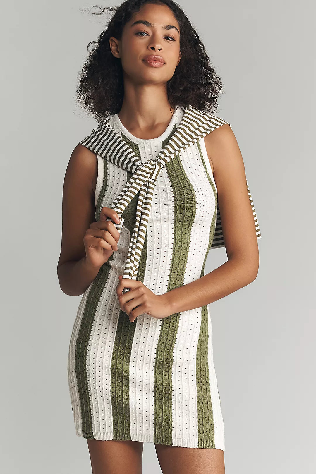 Daily Practice Striped Knit Mini Dress