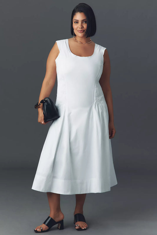 By Anthropologie Sleeveless Scoop-Neck Midi Dress