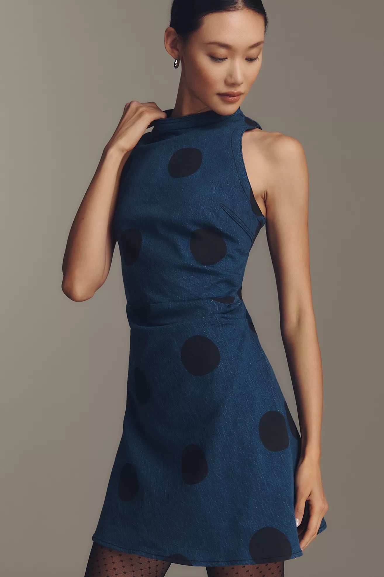 Pilcro Ruched Sleeveless Mini Dress