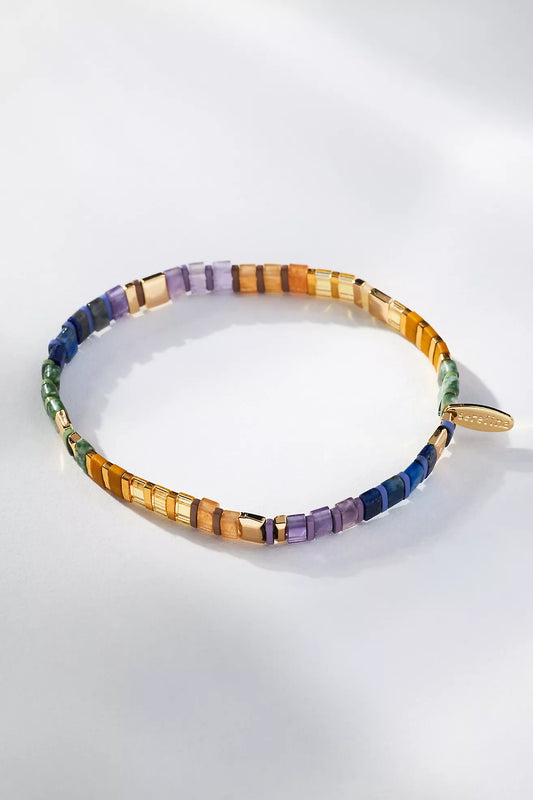 Colorful Beaded Chicklet Bracelet