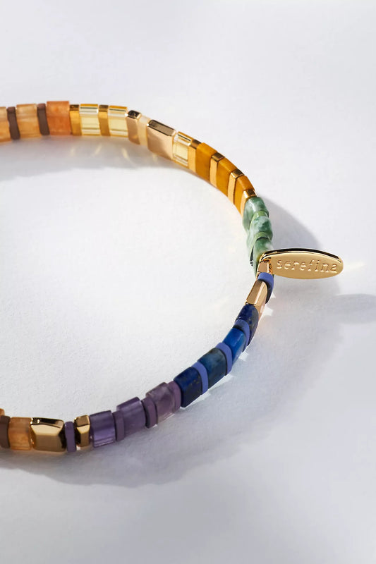 Colorful Beaded Chicklet Bracelet