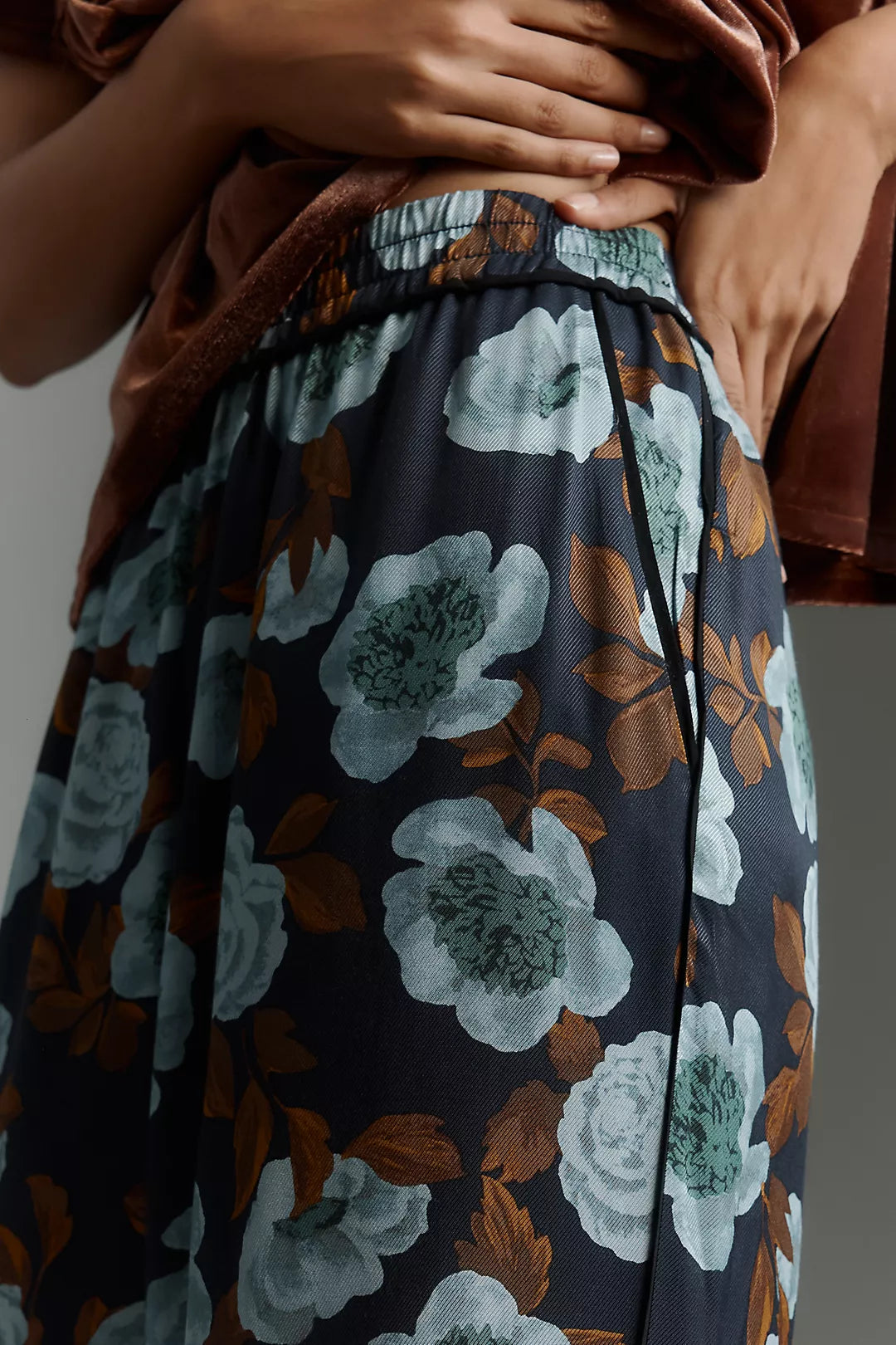 The Brooklin Printed Wide-Leg Pull-On Pants by Maeve