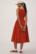 Load image into Gallery viewer, By Anthropologie High-Neck Seamed Midi Dress
