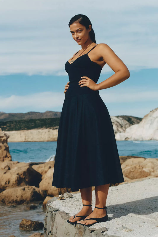 Mare Mare Knit Denim Twofer Midi Dress