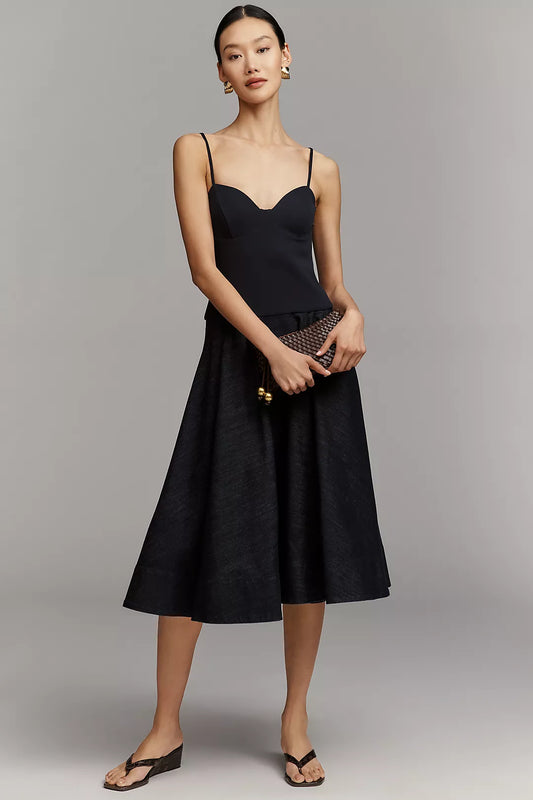 Mare Mare Knit Denim Twofer Midi Dress