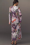 Load image into Gallery viewer, Kachel Long-Sleeve Printed Slip Maxi Dress
