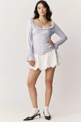 Load image into Gallery viewer, Maeve Long-Sleeve Scoop-Neck Ruched Top
