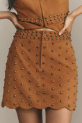 Load image into Gallery viewer, Mare Mare Faux-Suede Rivet-Trim Mini Skirt
