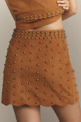 Load image into Gallery viewer, Mare Mare Faux-Suede Rivet-Trim Mini Skirt
