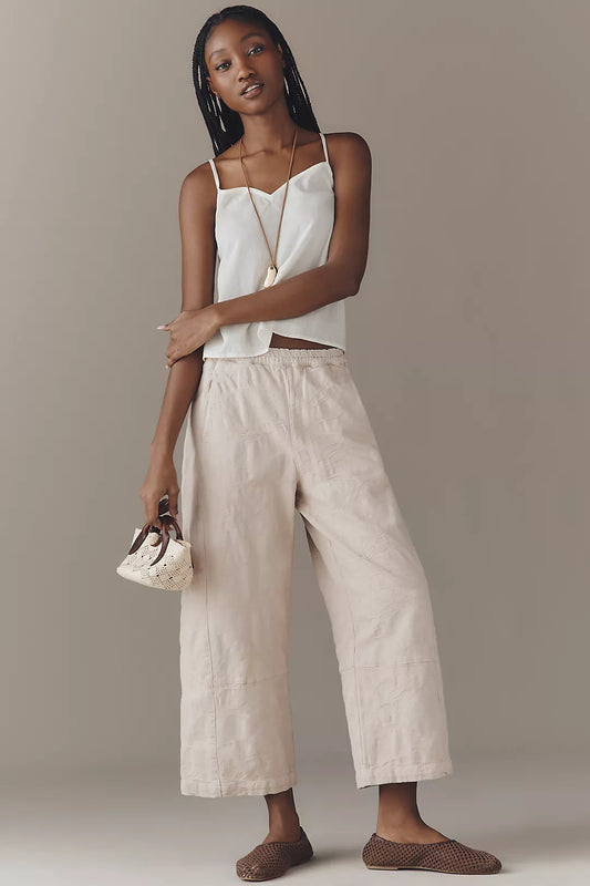 Izzie Relaxed Pull-On Barrel Pants by Pilcro: Jacquard Edition