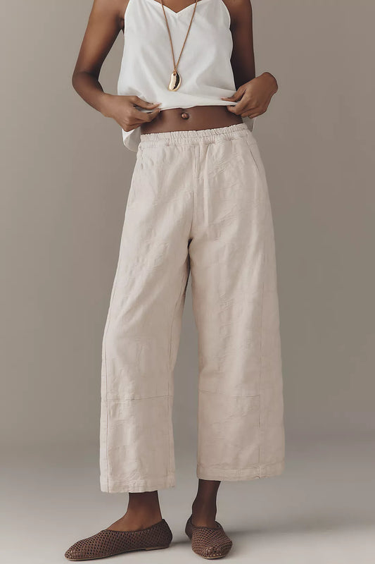 Izzie Relaxed Pull-On Barrel Pants by Pilcro: Jacquard Edition