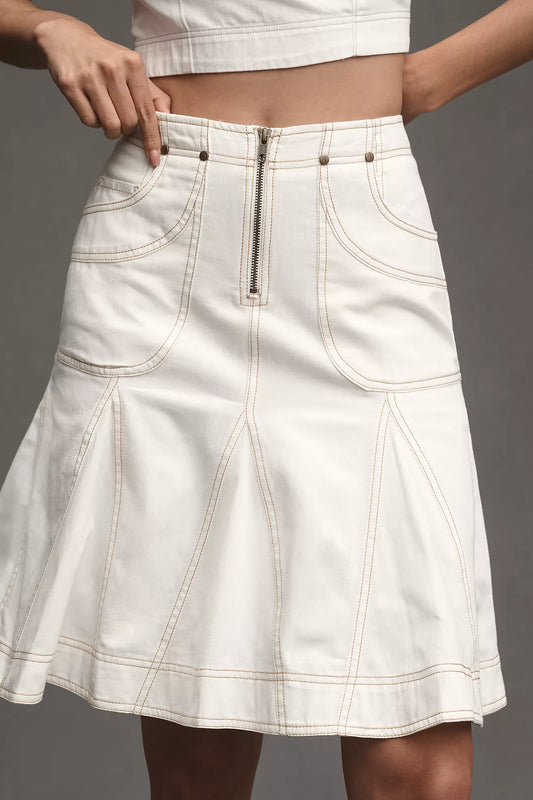 Pilcro Fluted Knee-Length Skirt
