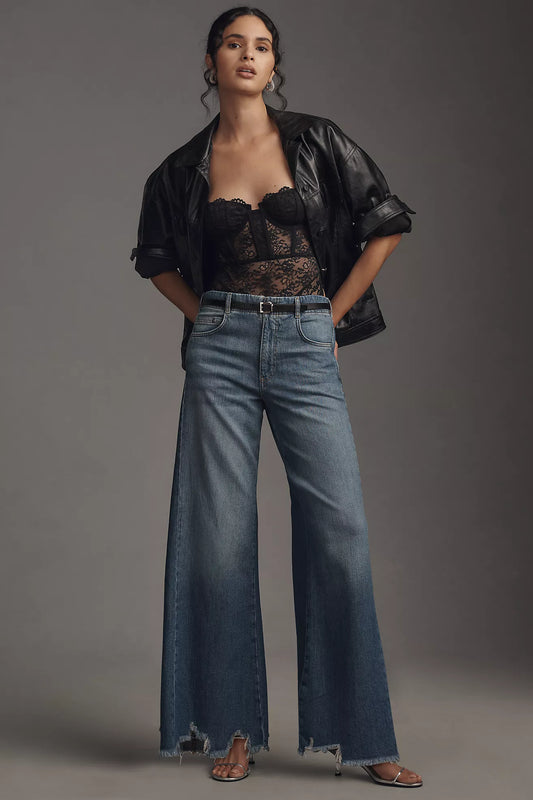 The Adi Regenerative Cotton Mid-Rise Flare Jeans by Pilcro