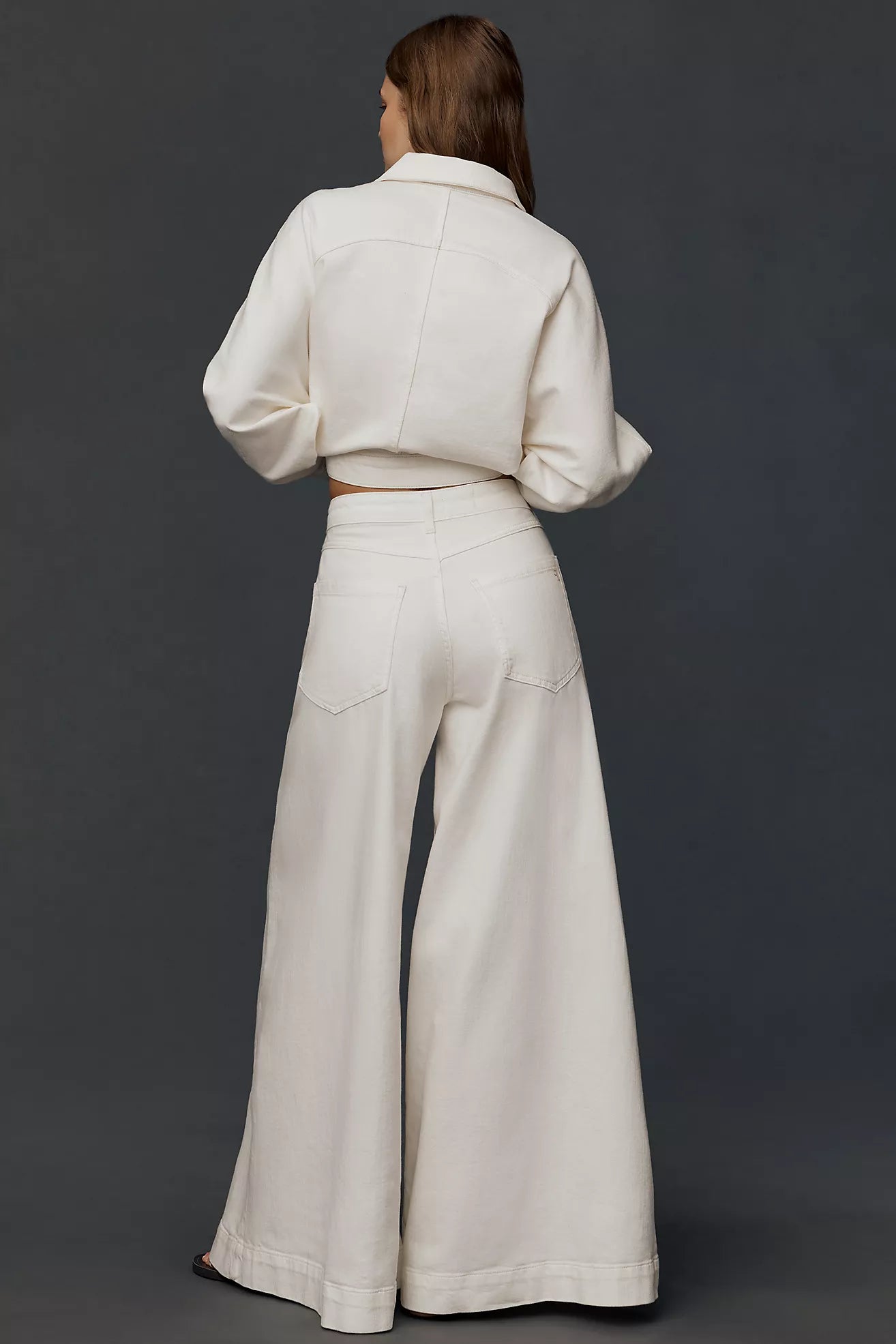 The Olli Regenerative Cotton High-Rise Wide-Leg Flare Jeans by Pilcro