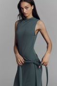 Load image into Gallery viewer, Good American x Anthropologie Sleeveless Mock-Neck Ribbed Knit Wrap Dress
