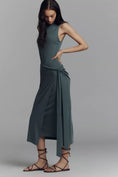 Load image into Gallery viewer, Good American x Anthropologie Sleeveless Mock-Neck Ribbed Knit Wrap Dress
