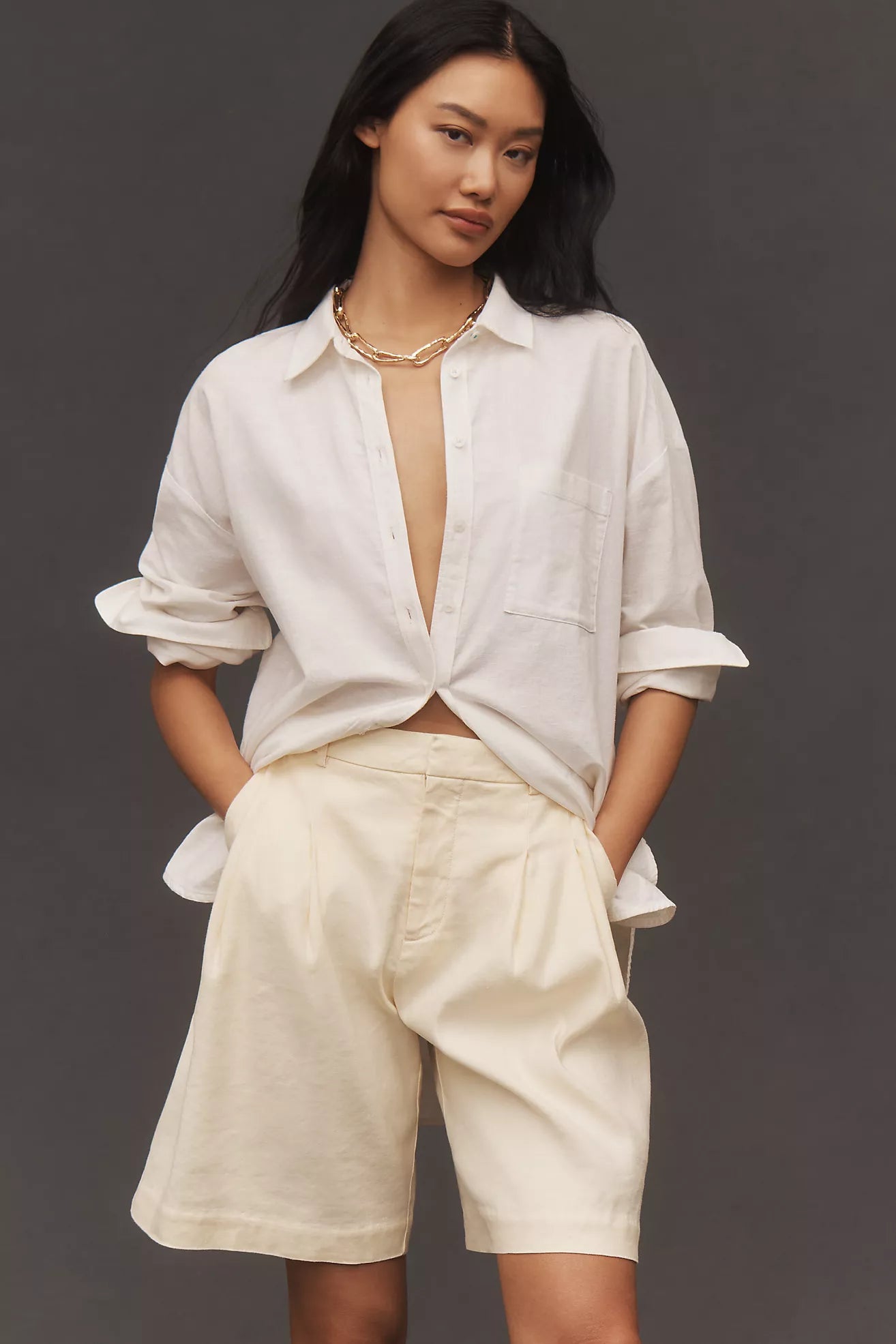 The Avery Pleated Trouser Shorts by Maeve