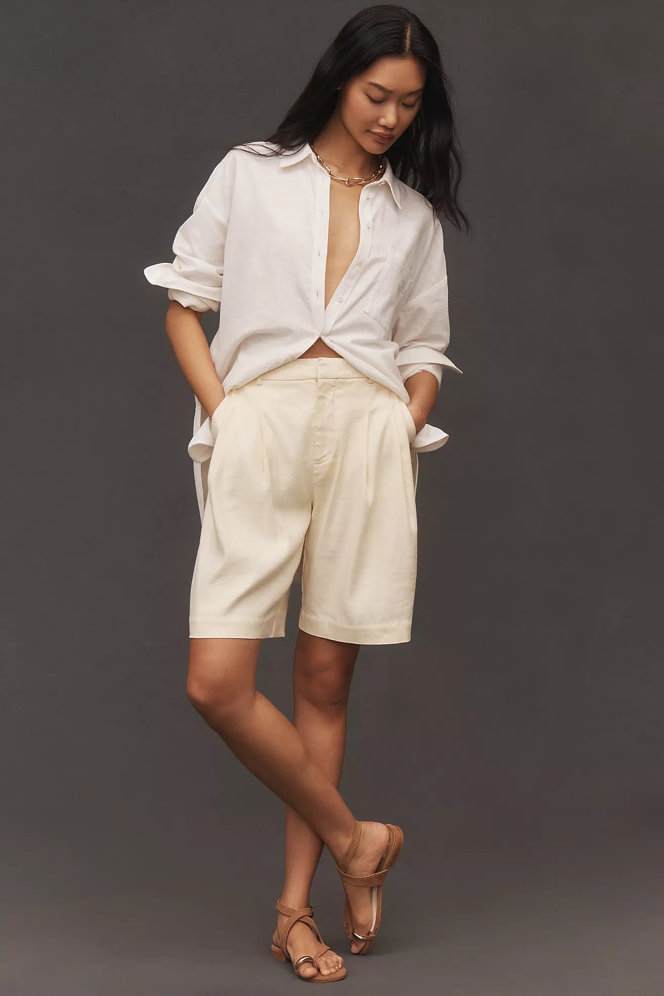 The Avery Pleated Trouser Shorts by Maeve