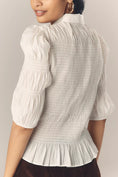 Load image into Gallery viewer, By Anthropologie Smocked Buttondown Top
