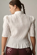 Load image into Gallery viewer, By Anthropologie Smocked Buttondown Top
