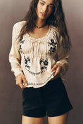 Load image into Gallery viewer, By Anthropologie Long Sleeve Embroidered Blouse

